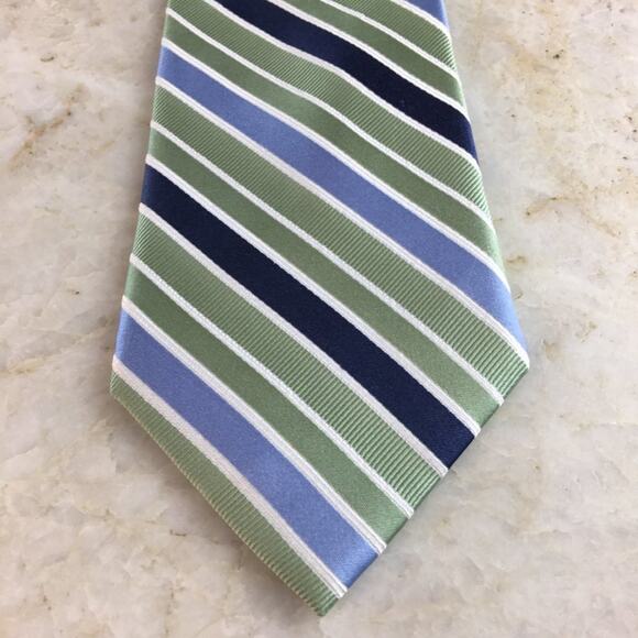 ASHFORD & BROOKS, LONDON, REGIMENT STRIPE SILK TIE - Picture 1 of 14